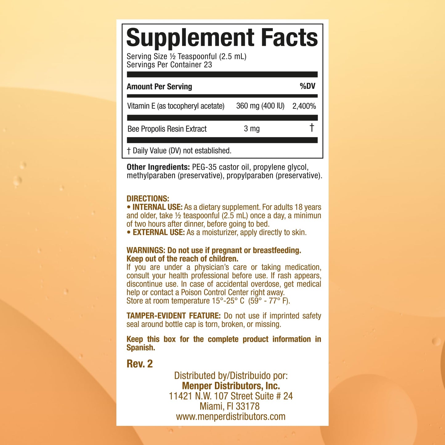 Balsamo Tchakowski – Immune Support Supplement with Bee Propolis & Vitamin E, 2 Fl Oz