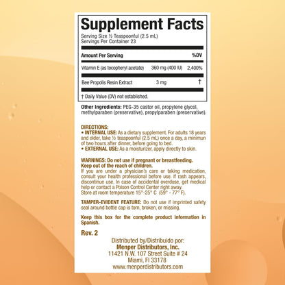 Balsamo Tchakowski – Immune Support Supplement with Bee Propolis & Vitamin E, 2 Fl Oz