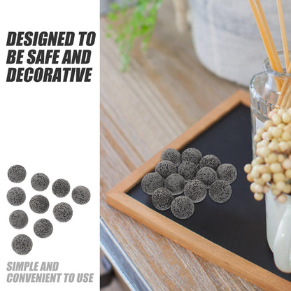 Baluue 20pcs Natural Volcanic Rock Diffuser Stones – 0.62in Grey for Home & Office