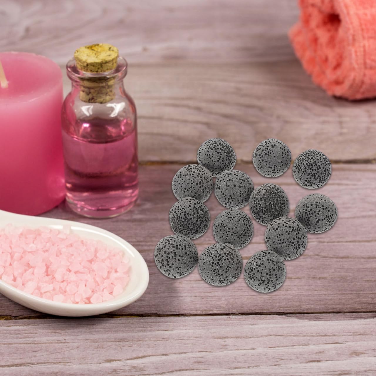 Baluue 20pcs Natural Volcanic Rock Diffuser Stones – 0.62in Grey for Home & Office