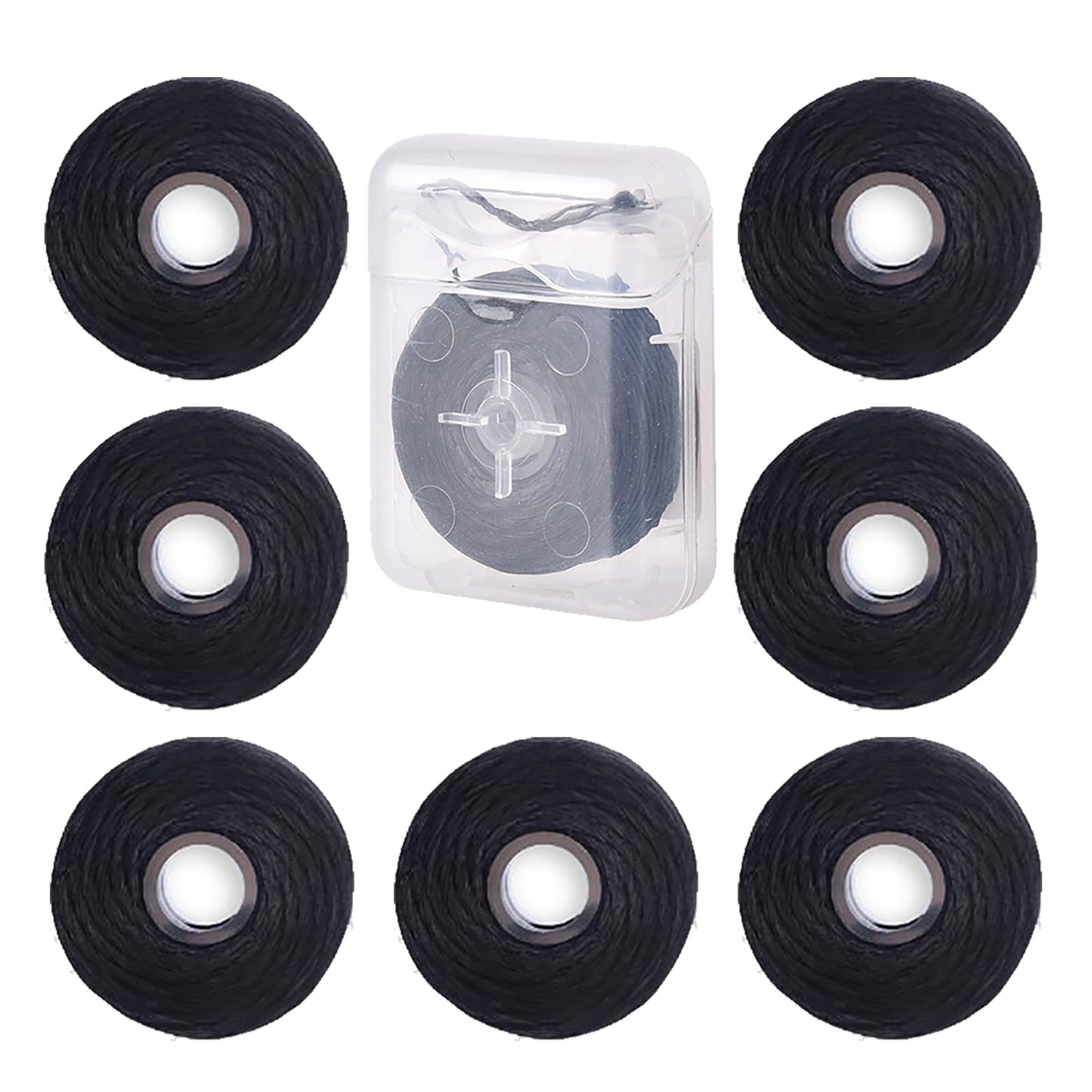 Bamboo Charcoal Dental Floss 8-Pack – Mint, 50M, Built-in Spool (Black)