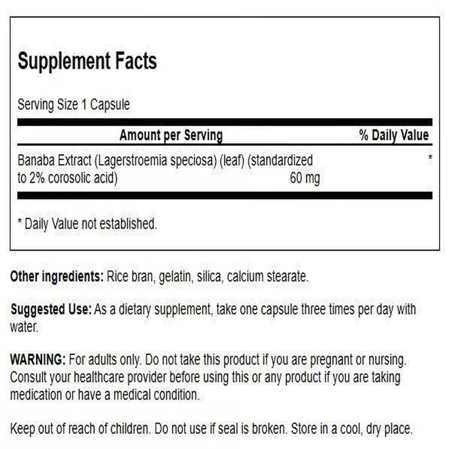 Swanson Banaba Extract – High Potency 60mg, 90 Capsules