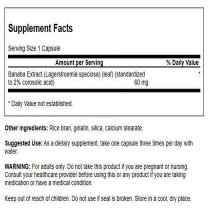 Swanson Banaba Extract – High Potency 60mg, 90 Capsules