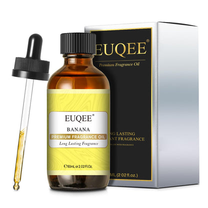EUQEE Banana Fragrance Oil 60ml | Premium Essential Oil with Glass Dropper for Diffuser, Soap & Candle Making
