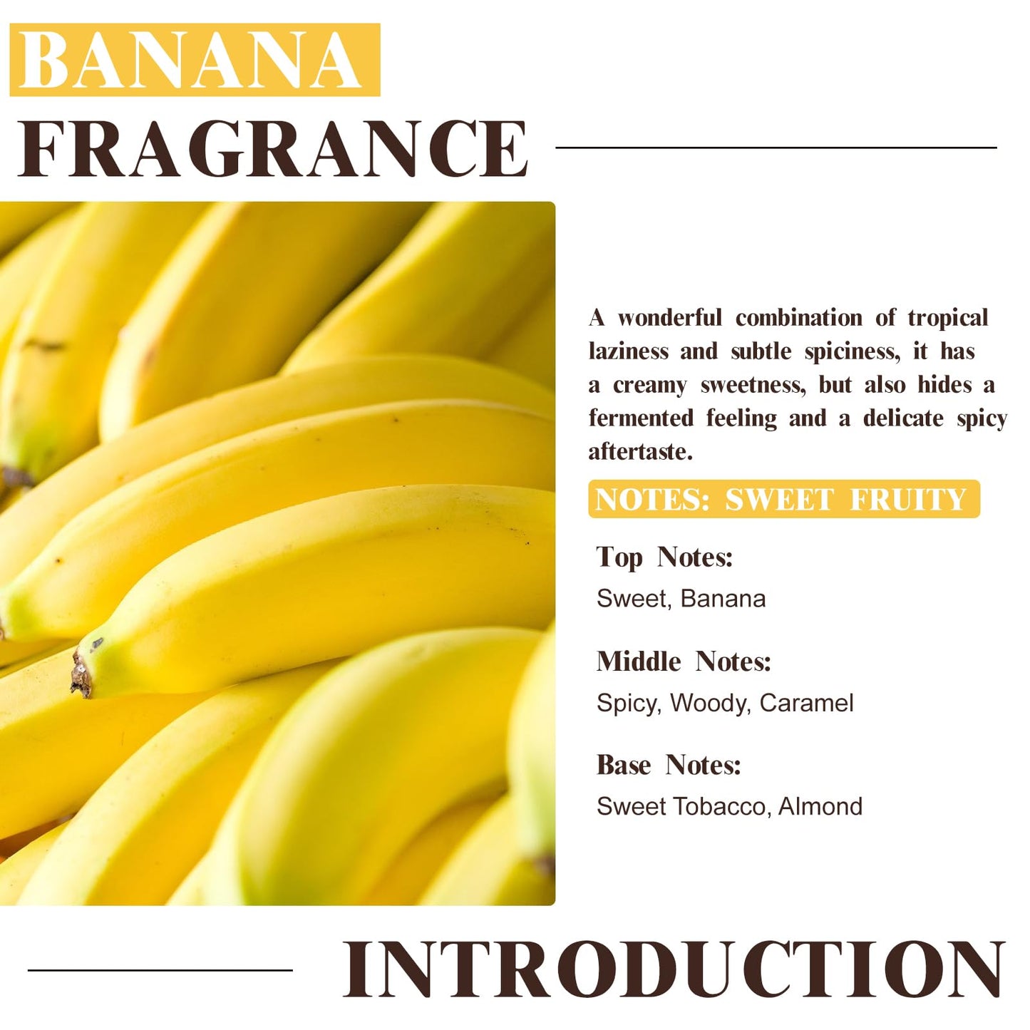 EUQEE Banana Fragrance Oil 60ml | Premium Essential Oil with Glass Dropper for Diffuser, Soap & Candle Making