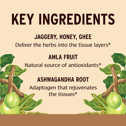 Banyan Botanicals Chyavanprash – Organic Ayurvedic Jam with Raw Honey, Amla & Ashwagandha (16.9 oz)
