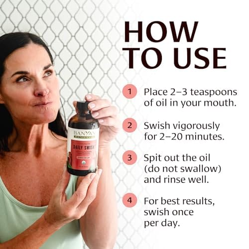 Banyan Botanicals Cinnamon Daily Swish – Organic Ayurvedic Oil Pulling Oil for Fresh Breath | 2 oz