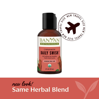 Banyan Botanicals Cinnamon Daily Swish – Organic Ayurvedic Oil Pulling Oil for Fresh Breath | 2 oz