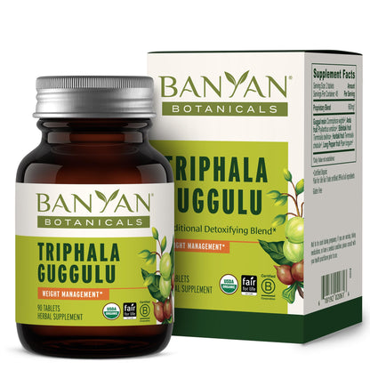 Banyan Botanicals Triphala Guggulu – Organic Triphala with Guggulu Resin | 90 Tablets – Vegan, Non-GMO