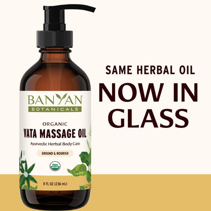 Banyan Botanicals Vata Massage Oil – Organic Ayurvedic Abhyanga Oil (8 oz)
