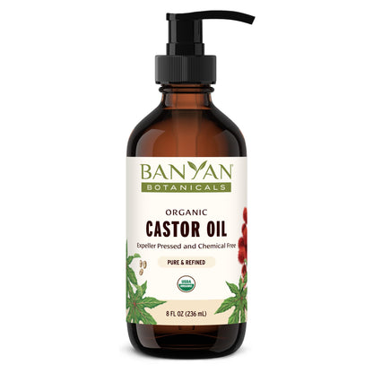 Banyan Botanicals Organic Castor Oil – 8 oz | Pure, Hexane-Free, Non-GMO, Vegan