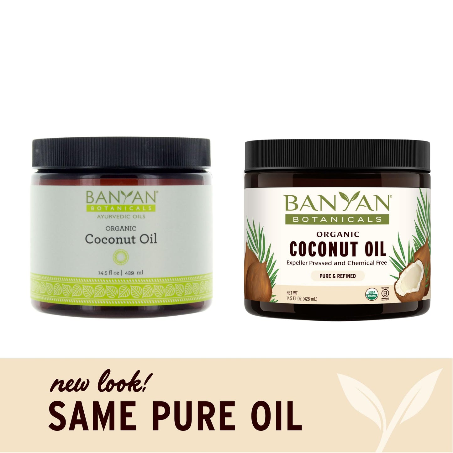 Banyan Botanicals Coconut Oil – Expeller Pressed Organic Coconut Oil for Skin, Hair & Massage – 14.5 oz