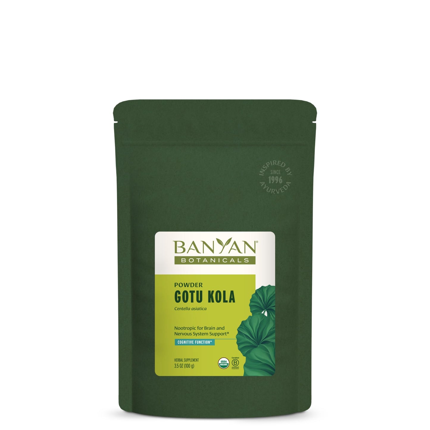 Banyan Botanicals Gotu Kola Powder – Organic Brahmi (Centella Asiatica)