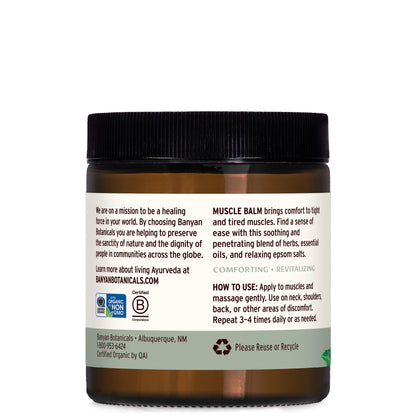 Banyan Botanicals Muscle Balm – Organic Ashwagandha & Epsom Salt 4oz