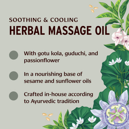 Banyan Botanicals Pitta Massage Oil – Ayurvedic Abhyanga with Gotu Kola & Guduchi | 24 oz