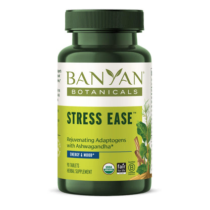 Banyan Botanicals Stress Ease – Organic Ashwagandha Adaptogen, 90 Tablets – Vegan, Non-GMO