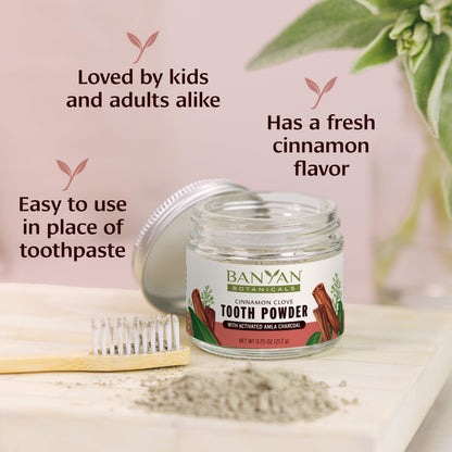 Banyan Botanicals Cinnamon Clove Tooth Powder – Fluoride-Free Ayurvedic Toothpaste