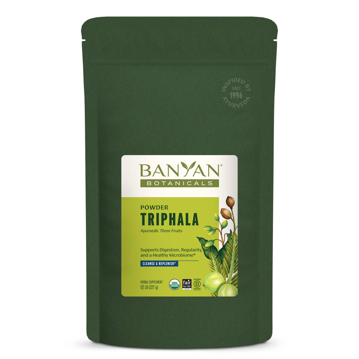 Triphala Powder Organic – Digestive Support | Banyan Botanicals (1/2 lb)