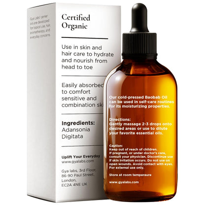 Gya Labs Baobab Carrier Oil – 1.7 Fl Oz for Hair, Skin, Face, Scalp & Body