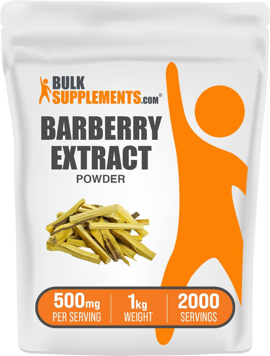 Barberry Extract Powder - BulkSupplements.com | 500 mg per Serving, 1kg, Vegan & Gluten Free BritishVita | Premium UK Vitamins & Wellness Supplements