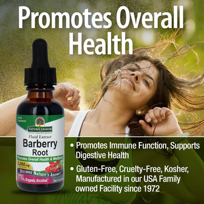 Nature's Answer Barberries Organic Barberry Root Tincture (1 oz) – Berberine, Low Alcohol, Gluten Free