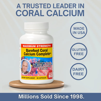 Barefoot Coral Calcium Complete 1500mg – 90 Capsules | Calcium, Magnesium & Vitamin D3
