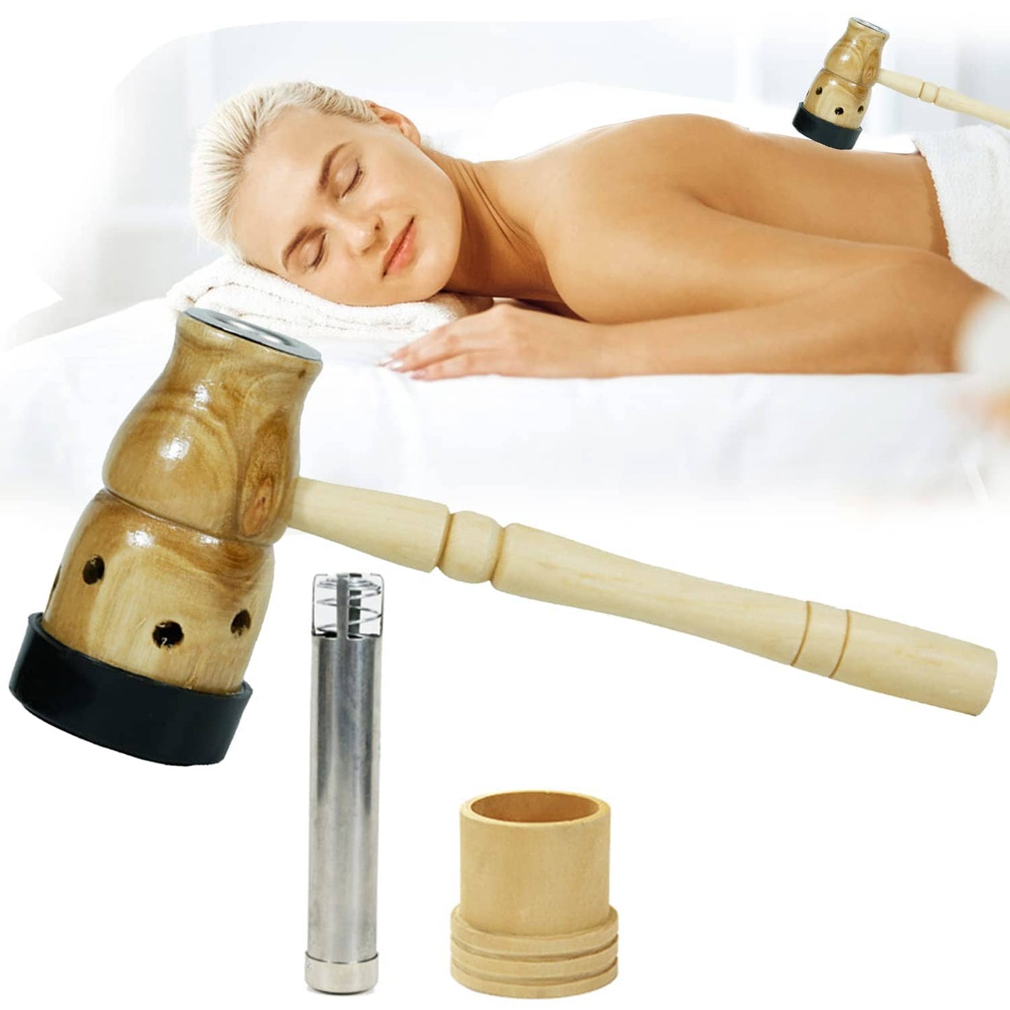 Barelove Moxa Stick Burner Holder – Wooden Moxibustion Box for Health Maintenance