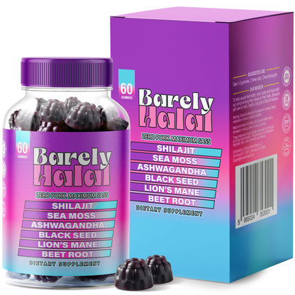 Barely Halal Ashwagandha Gummies – Vegan Mood & Focus Support (Halal Certified)