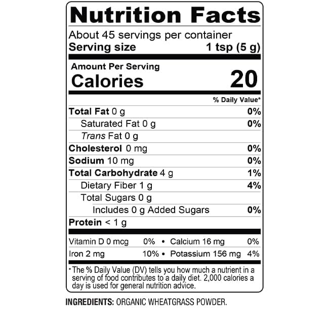 BareOrganics Wheatgrass Powder - Organic, Vegan Dietary Supplement, 8 oz (Pack of 1)