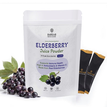 Bargad Elderberry Juice Powder – Immune Support, 100% Natural & Vegan | 30 Sachets