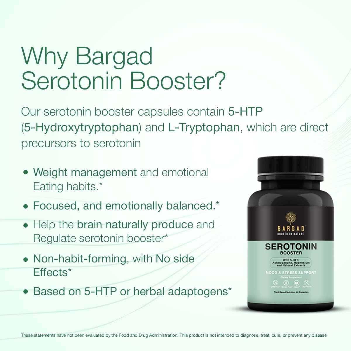 Bargad Serotonin Support Supplement – Mood & Calm (60 Capsules)