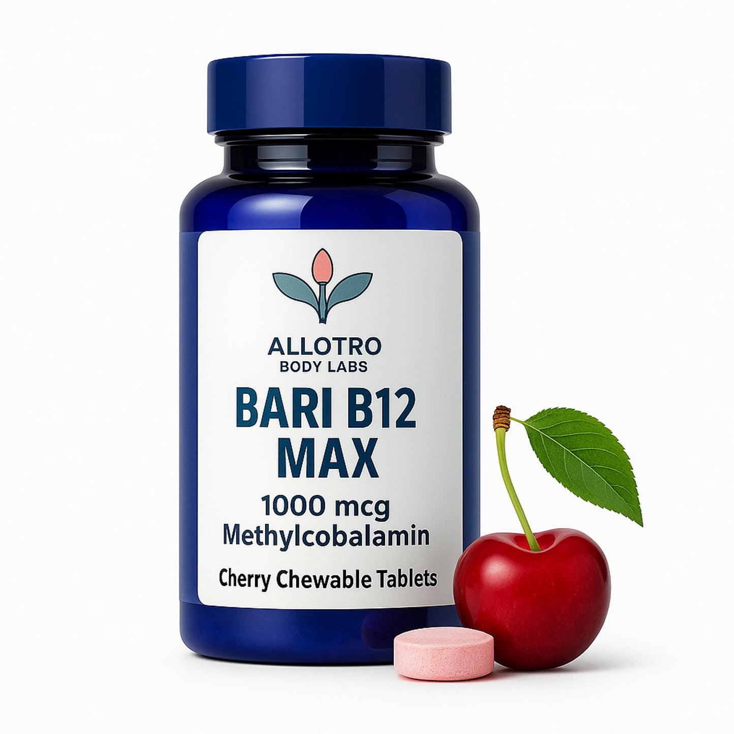 Bari B12 Max – 1000mcg Methylcobalamin Chewable Vitamin B12 for Bariatric & GLP-1 Patients | 100 Tablets | Allotro Body Labs | Made in USA