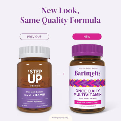 BariMelts Once Daily Bariatric Multivitamin with Iron – 60 Caplets (2-Month Supply) for Women