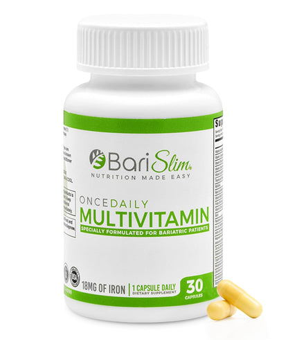 BariSlim Once Daily Bariatric Multivitamin Capsule – 18 mg Iron | 30 Day Supply