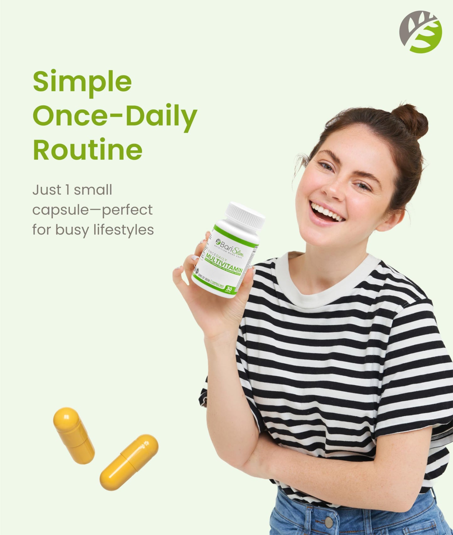 BariSlim Once Daily Bariatric Multivitamin Capsule – 18 mg Iron | 30 Day Supply