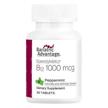 Bariatric Advantage B-12 Speedy Melts – 1000 mcg B12 + 200 mcg Folic Acid, Peppermint, 30 Count