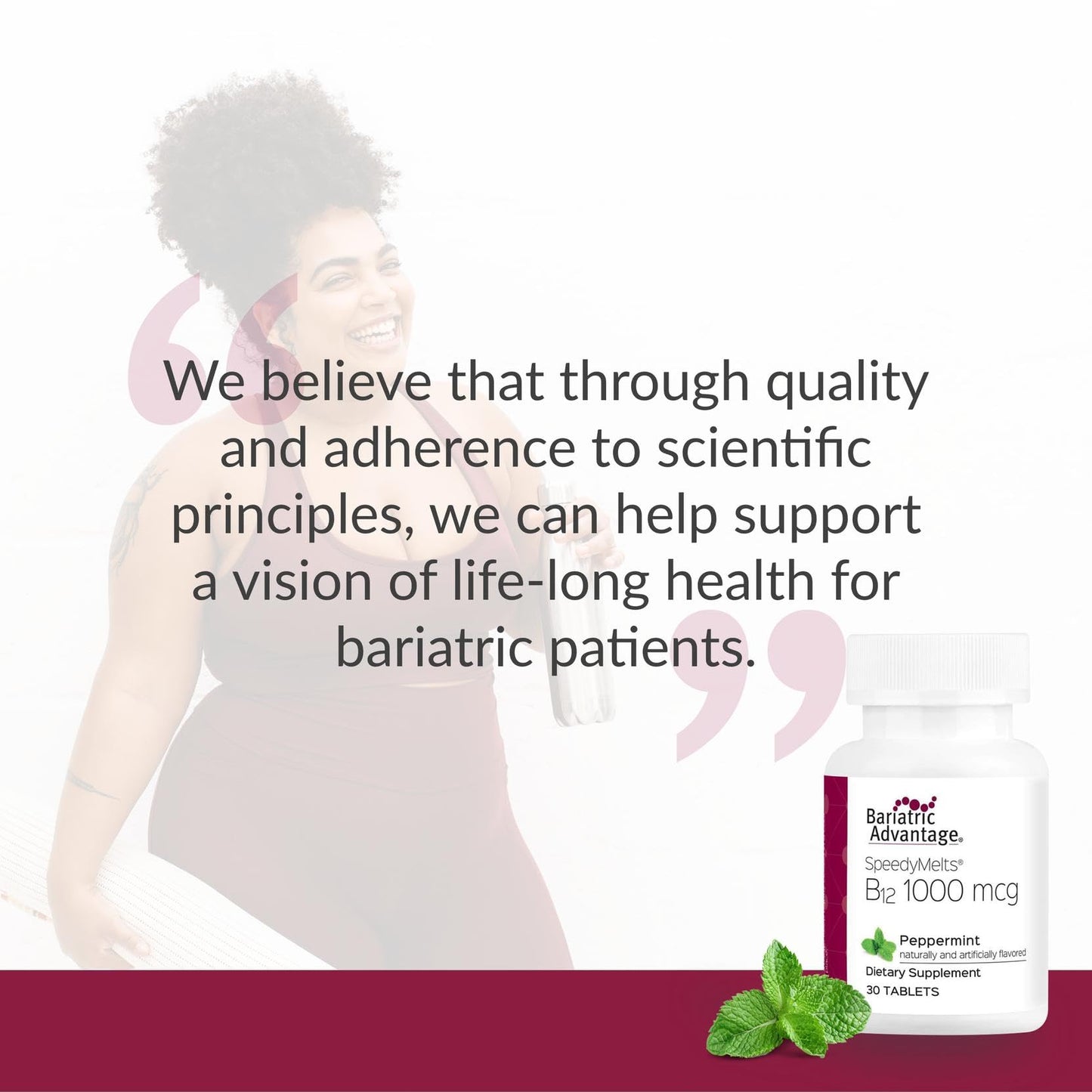 Bariatric Advantage B-12 Speedy Melts – 1000 mcg B12 + 200 mcg Folic Acid, Peppermint, 30 Count