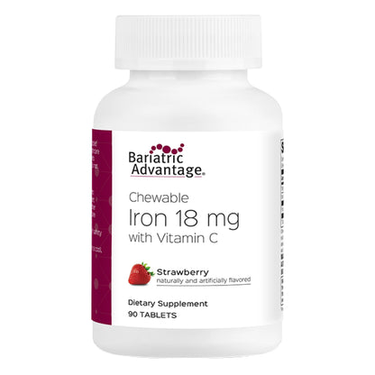 Bariatric Advantage Iron 18 mg with Vitamin C Chewable - Strawberry - 90 Tablets