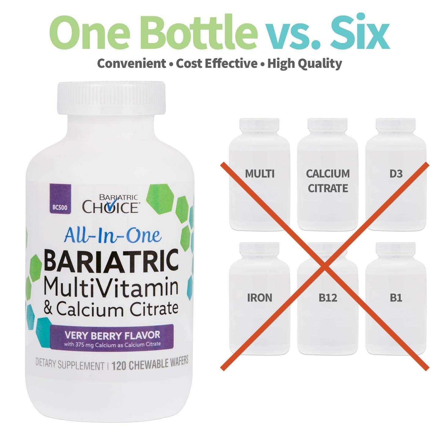Bariatric Choice All-in-One Chewable Multivitamin with Iron & Calcium Citrate – Very Berry (120ct)