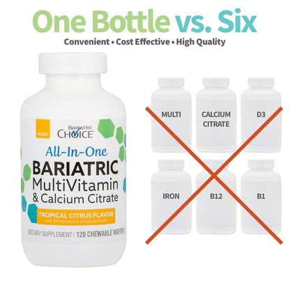 Bariatric Choice All-in-One Chewable Bariatric Multivitamin with Iron & Calcium Citrate Tropical Citrus 120ct