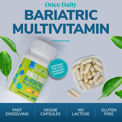 Bariatric Choice Once-Daily Multivitamin with 45 mg Iron | 30 Count