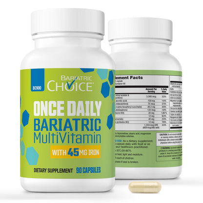 Bariatric Choice Once-Daily Multivitamin with 45 mg Iron | 90 Count | Bariatric Surgery Vitamins