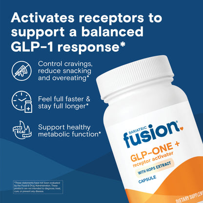 Bariatric Fusion GLP-1 Plus | Activate GLP-1 Receptors to Feel Full Faster | Gluten Free & Vegan | 30 Capsules