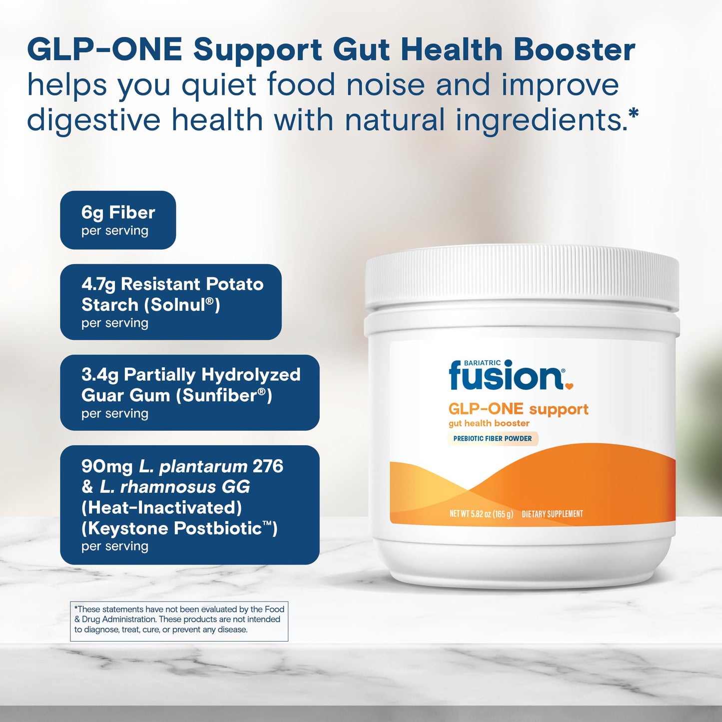 Bariatric Fusion GLP-1 Gut Health Booster - High Fiber Prebiotic Powder for Women & Men | 20 Servings