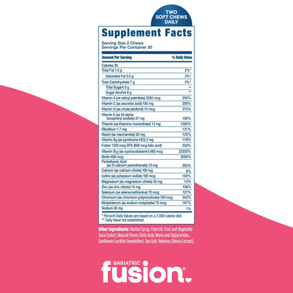 Bariatric Fusion Soft Chew Multivitamin – Cherry Pineapple (60 Count)