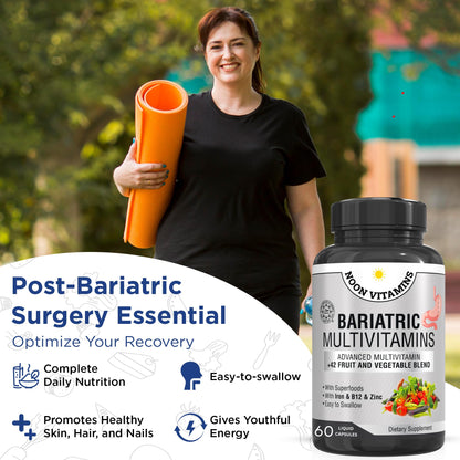 Bariatric Multivitamin with Iron – Halal, Made in USA, 42-Superfood Blend (60 Liquid Capsules)
