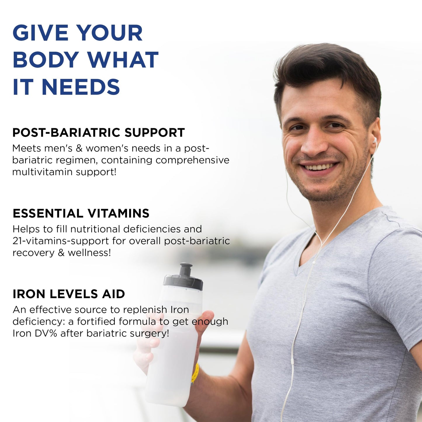 Bariatric Multivitamin with Iron – Halal, Made in USA, 42-Superfood Blend (60 Liquid Capsules)