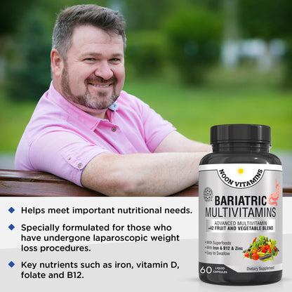 Bariatric Multivitamin with Iron – Halal, Made in USA, 42-Superfood Blend (60 Liquid Capsules)