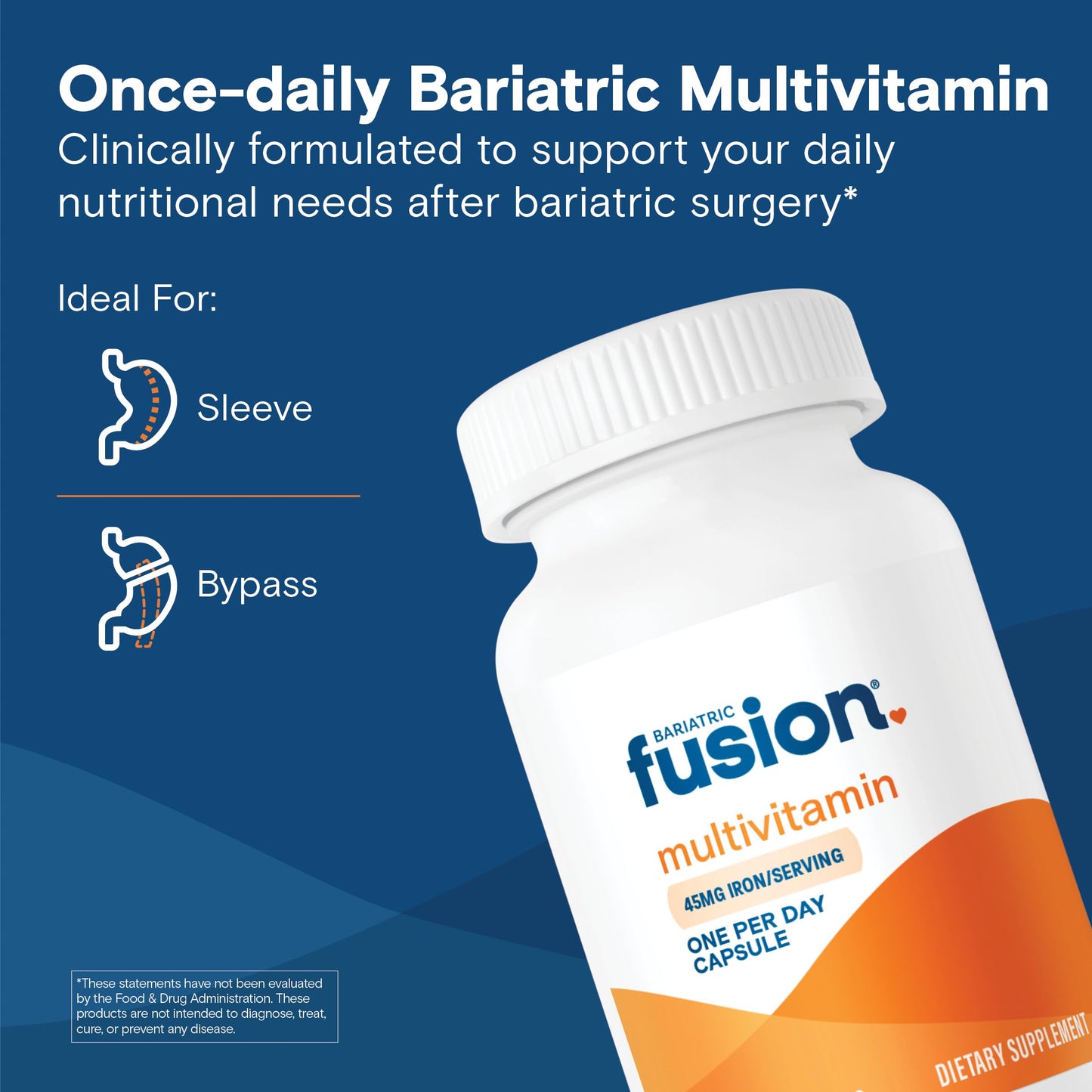 Bariatric Fusion One Per Day Multivitamin with Iron | Easy-to-Swallow Capsule