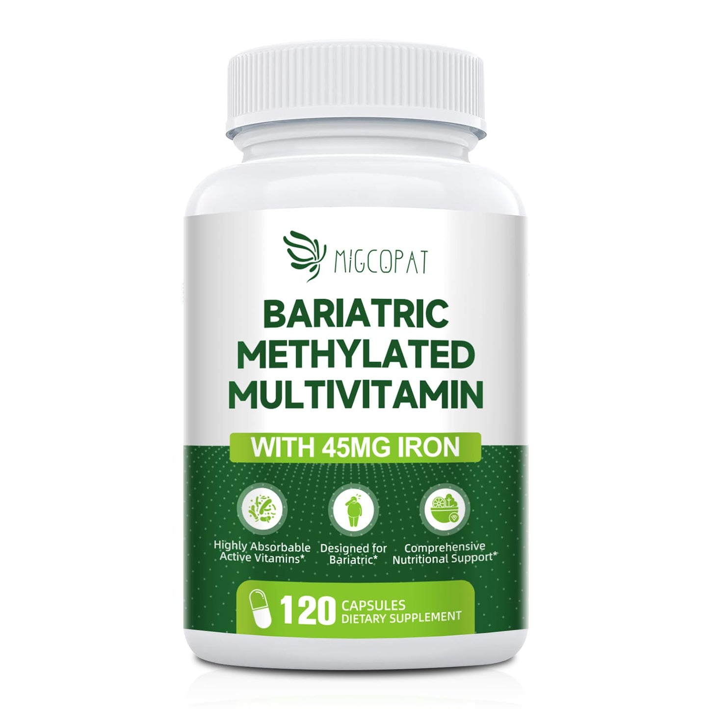 Bariatric Multivitamin with Iron 45mg – Post-Surgery Vitamins (120 Caps)